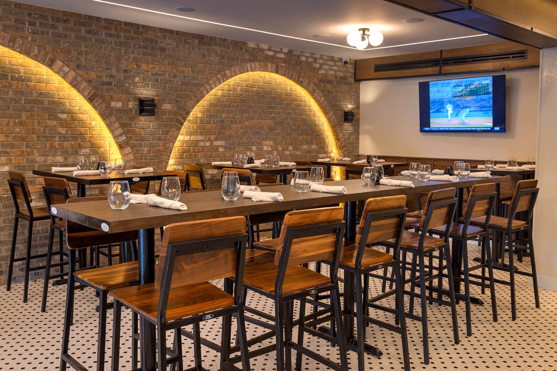 Private dining room with TVs for events