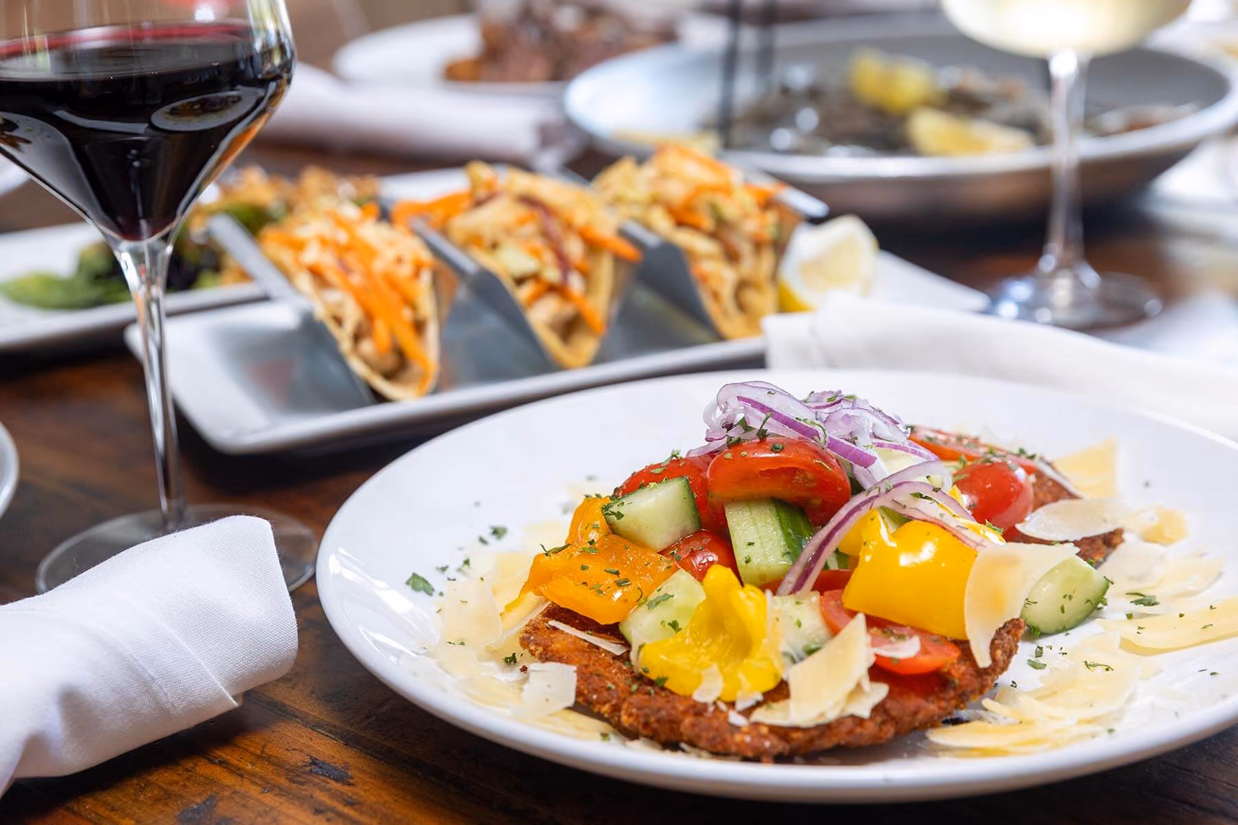 Chicken Milanese with fresh tomato salad