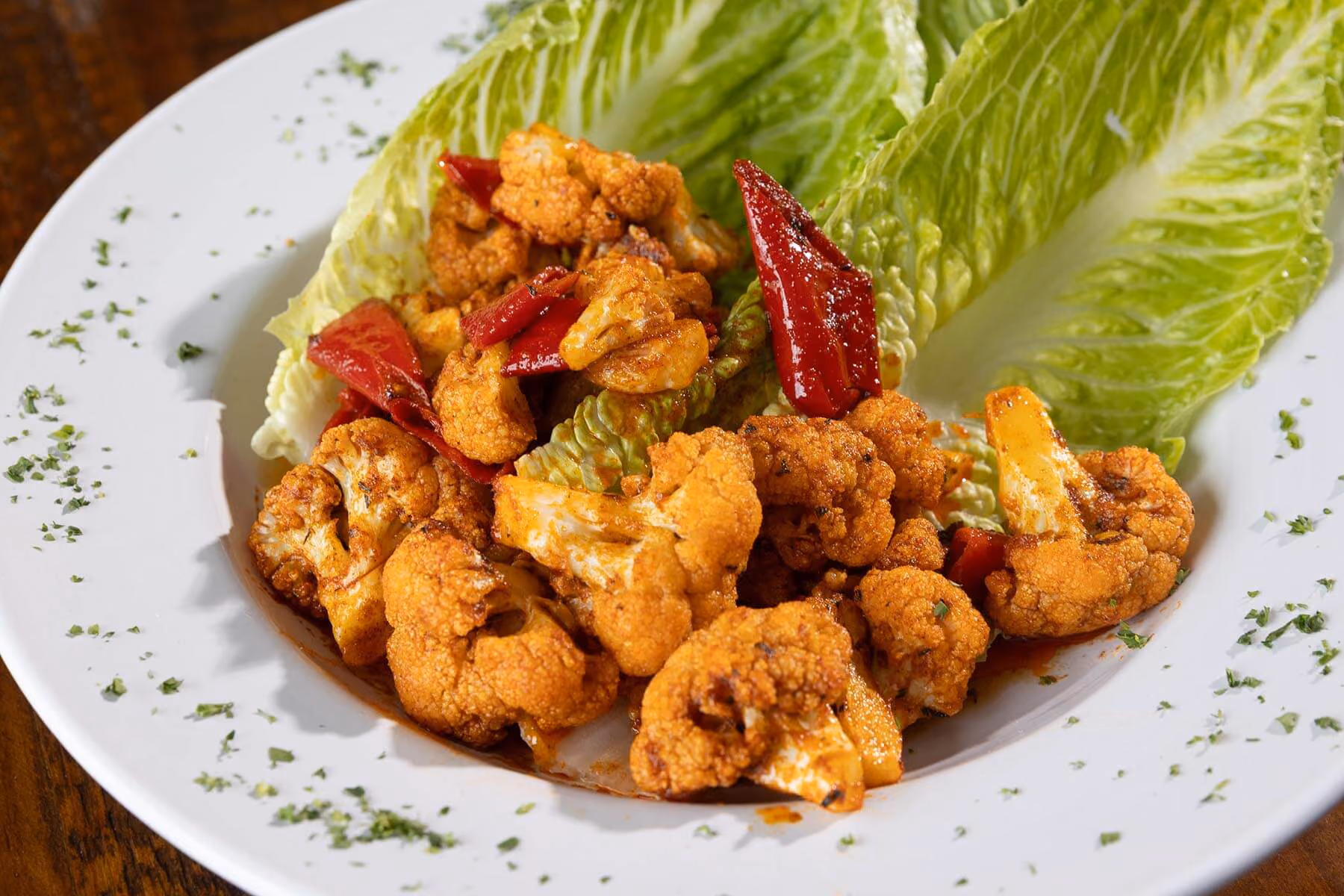 Crispy cauliflower shrimp appetizer