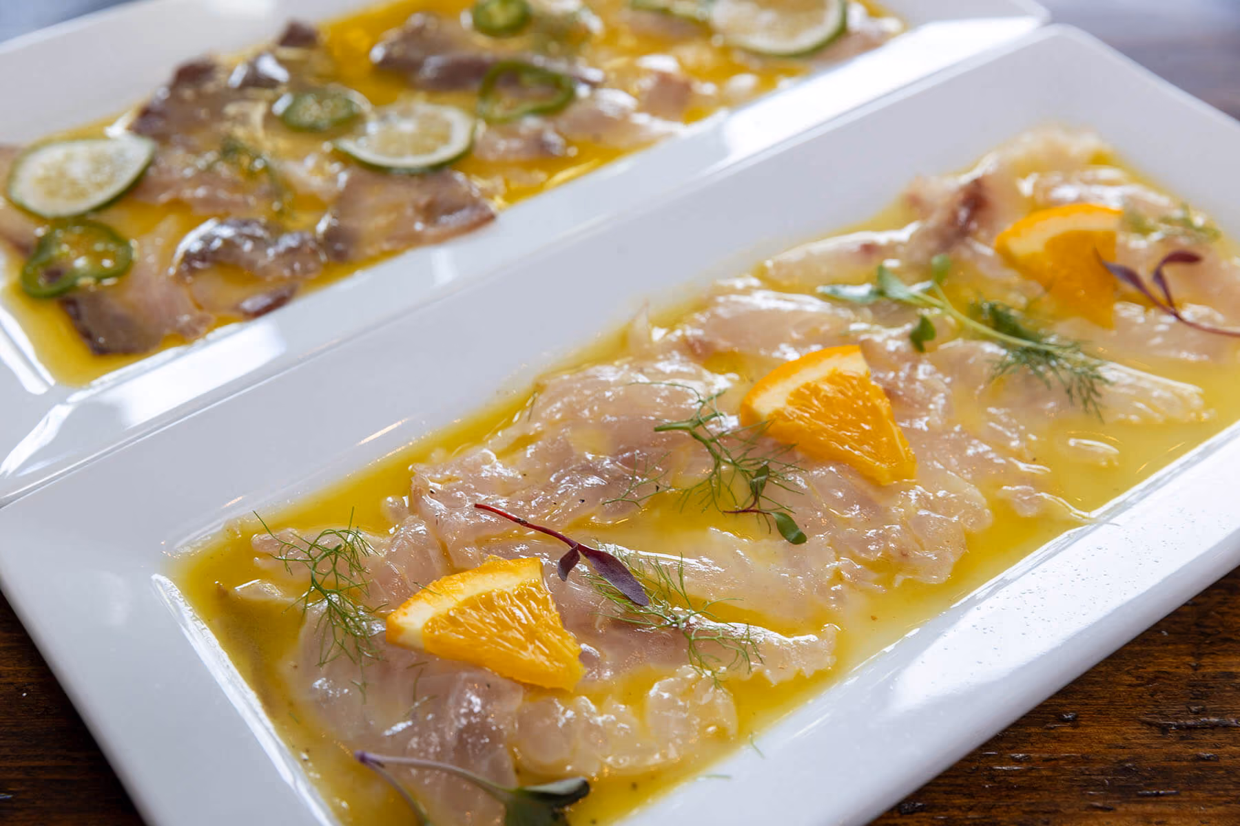 Fresh fish crudo with citrus