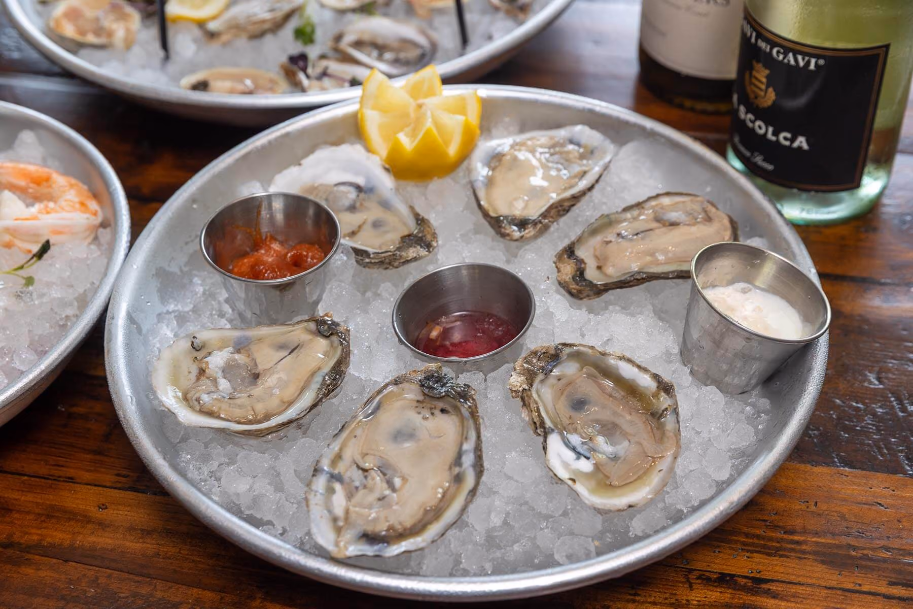 Fresh oysters on the half shell