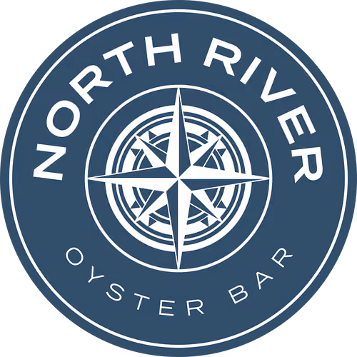 North River Oyster Bar compass logo featuring a clean nautical design inspired by fresh seafood and coastal dining.